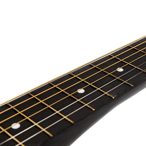 椴木吉他DK-38C纯黑色+包+背带+拨片+液晶调音器+护板+琴弦一套-12