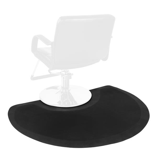 【MYD】发廊理发铺椅美发沙龙抗疲劳地板垫 4′x3′x1/2"半圆形 黑色 两片装-4