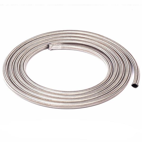 6AN 15ft Universal Stainless Steel Nylon Braided Fuel Hose Silver-11