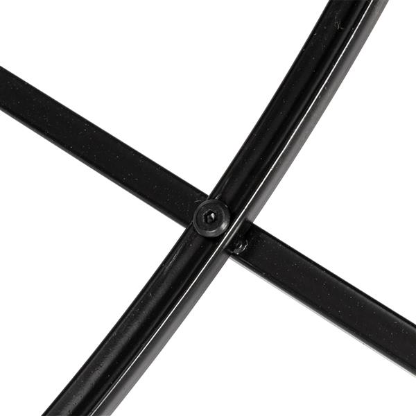 黑色2层5mm厚钢化玻璃台面圆形铁艺咖啡桌（HT-JJ009）-6