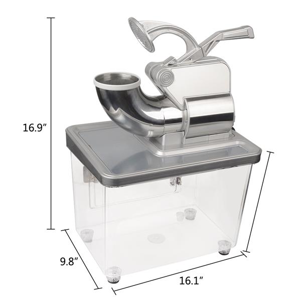 BY-300XTD 美规 120V/60Hz 350W 商用/家用电动不锈钢碎冰机 碎冰量660bls/300KG/H PC箱/银色-26