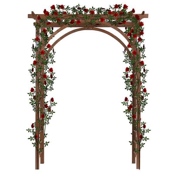 Bellissimo arco da giardino pratico marrone scuro per la decorazione dell' arco di nozze supporto per