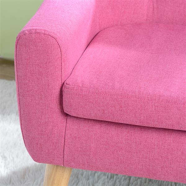【BF】儿童单人沙发带沙发垫可拆洗 美标麻布 20玫红色-8
