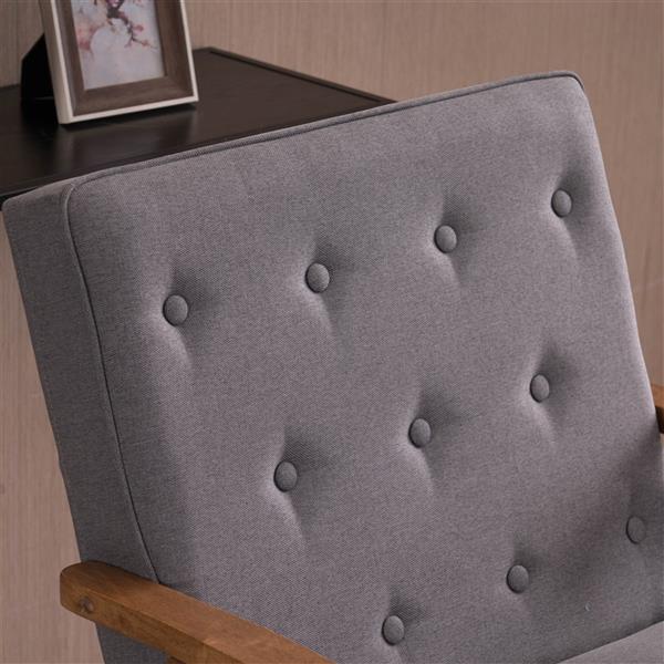 A款复古的现代木质 单人沙发椅，灰色布料（75x69x84CM）-34