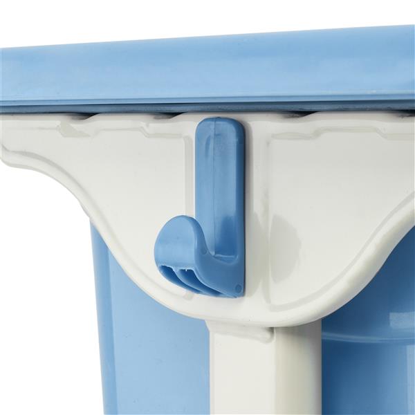 学生桌椅套装B款 白烤漆 木纹面 蓝色塑料【60x40x(63-75)cm】-14