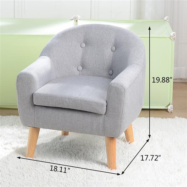 【BF】儿童单人沙发带沙发垫可拆洗 美标麻布 08灰色-11