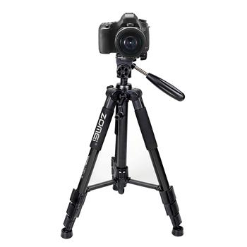 ZOMEI Q111 55寸专业铝合金相机三脚架摄像机支架用于数码单反相机佳能尼康Sony 黑色