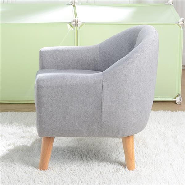 【BF】儿童单人沙发带沙发垫可拆洗 美标麻布 08灰色-5