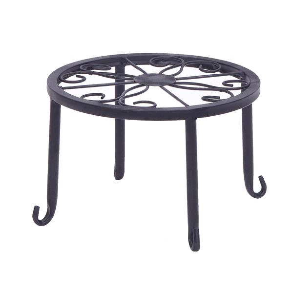 Artisasset 黑色烤漆4-1圆形花边托盘铁艺植物架（MR-HJ004）-7