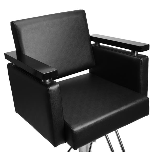 PVC皮革 木制扶手 镀铬钢底座 方形底座 150kg 黑色 HZ8803 理发椅-35