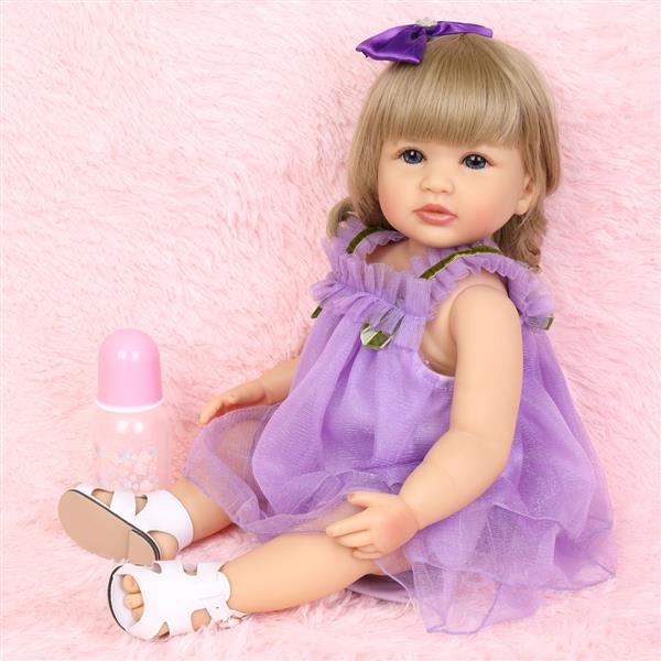 【KRT】全胶仿真娃娃：22英寸 紫色蕾丝裙-16