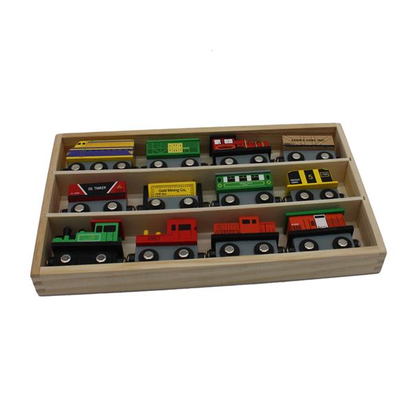 【TS】木质玩具：12节磁吸火车组 可兼容其他轨道 W04A377-5