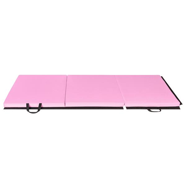 【SKS】6'*2'*2" 三折体操瑜伽垫带手提粘扣 粉色-15