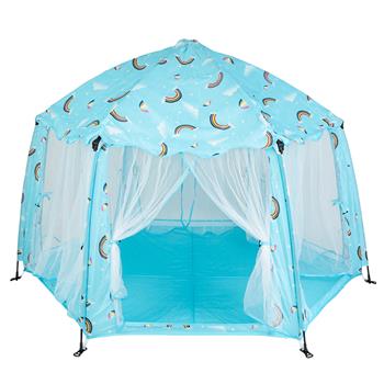 儿童帐篷-自动架子帐篷-印花春亚纺-配手提袋-蓝色