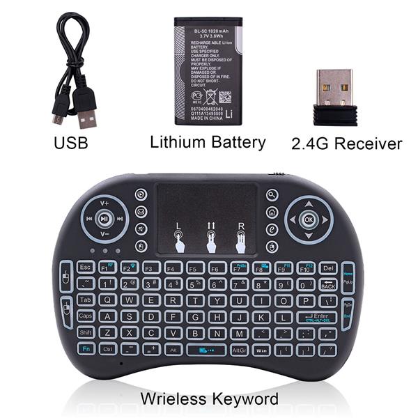 MINI i8跑马灯 空中飞鼠 2.4G迷你无线键盘 air mouse 带触摸板-8
