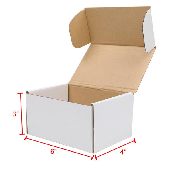 【物料】50个瓦楞纸包装盒6x4x3"（15.2*10*7.6cm）外白内黄-3