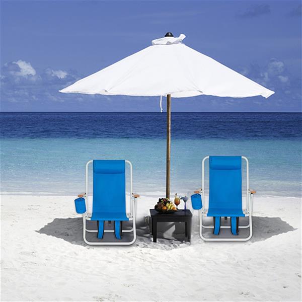 单人沙滩椅 蓝色-15