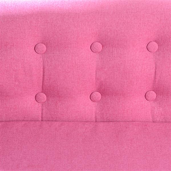 【BF】儿童双人沙发带沙发垫可拆洗 美标麻布 20玫红色-7