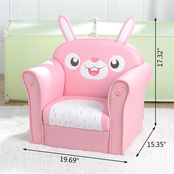 【BF】儿童单人沙发可爱系列兔子款 美标PU深粉色-8