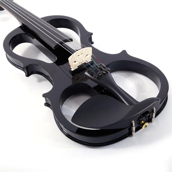 4/4 黑色钢琴烤漆电声小提琴+盒+琴弓+松香+耳机+连接线 V-002-10