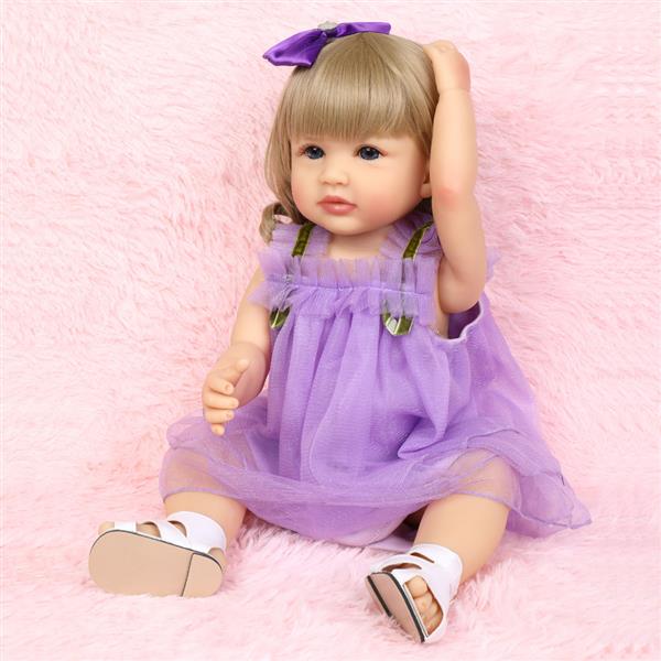 【KRT】全胶仿真娃娃：22英寸 紫色蕾丝裙-13