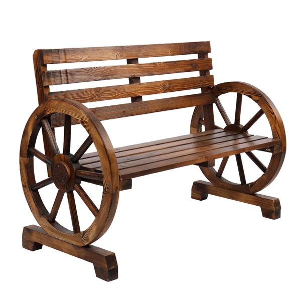 碳化色木轮长椅-1