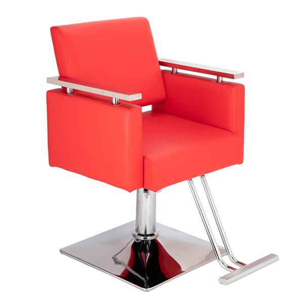 【CS】方形底座精品发廊专用美发椅美容椅红色 HC197R-2