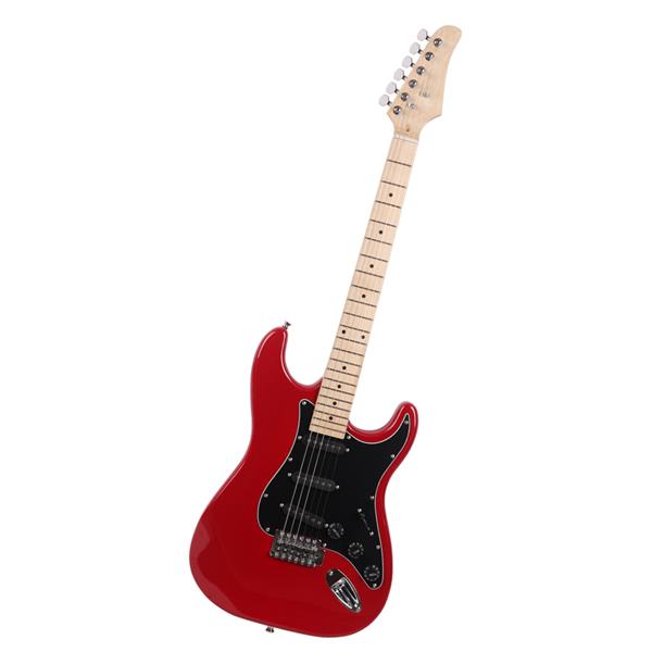 ST黑护板电吉他(红色)+音响+包+背带+拨片+摇把+连接线+扳手工具-3