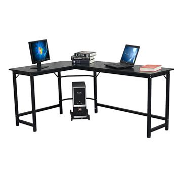 L型长短桌面电脑办公桌[DC]-黑色