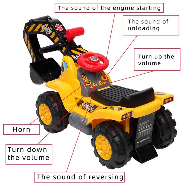 儿童挖掘机玩具车 不带动力 + 两粒塑胶仿真石头、一顶帽子-11