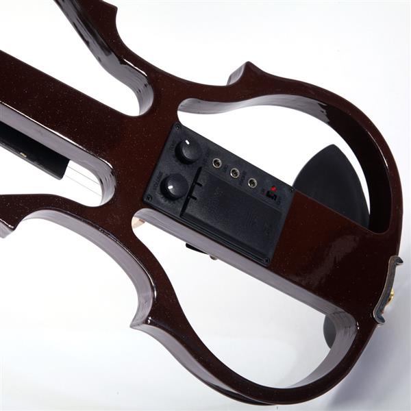 4/4 棕色钢琴烤漆电声小提琴+盒+琴弓+松香+耳机+连接线 V-002-3