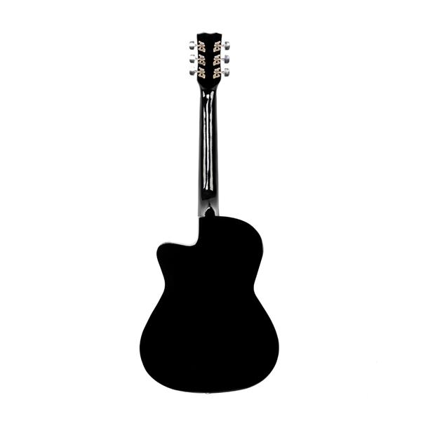 椴木吉他DK-38C纯黑色+包+背带+拨片+液晶调音器+护板+琴弦一套-1
