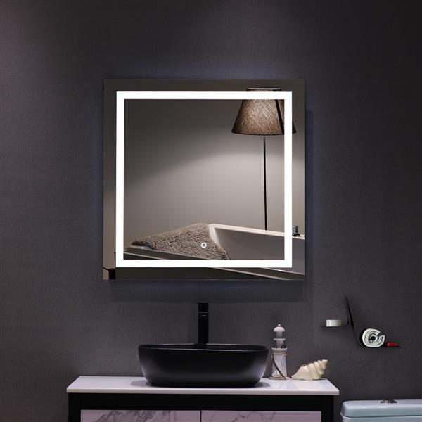 【方形】触摸LED浴室镜-内置灯带-32*32"-8