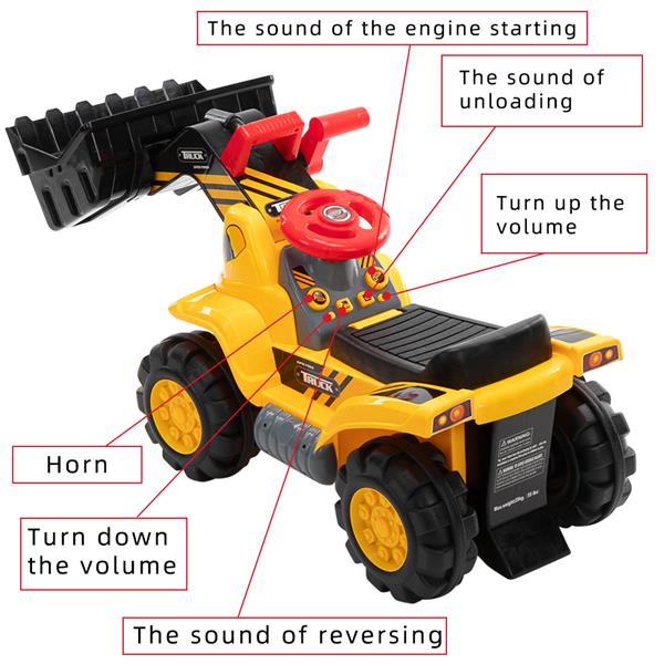 儿童推土机   玩具车 不带动力 + 两粒塑胶仿真石头、一顶帽子-6