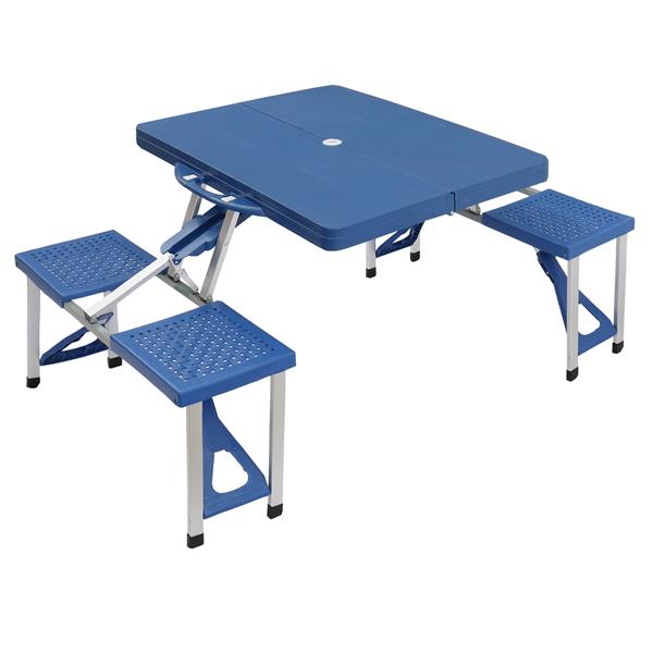 135.5*83*65.5cm 塑料 桌椅连体 50kg 蓝色 野营连体桌椅-18