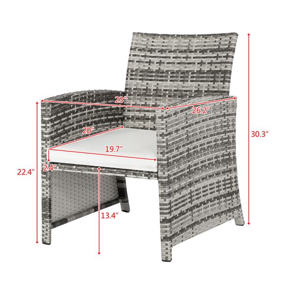 2pcs单人椅和2pcs脚凳和1pc茶几 铁框架 灰白渐变 N002 脚凳可收纳 编藤多件套-38