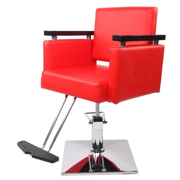 PVC皮革 方盘底座 150kg 红色 HZ8803 可放倒 理发椅-6