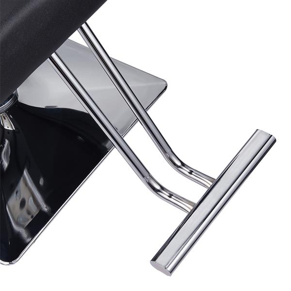 PVC皮革 不锈钢扶手 方形底座 150kg 黑色 HC197R 理发椅-2
