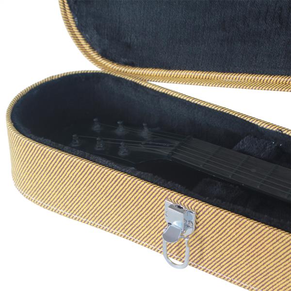 【AM不售卖】PVC 随琴身鼓面型 黄色细纹 GLP电吉他  电吉他皮盒-7