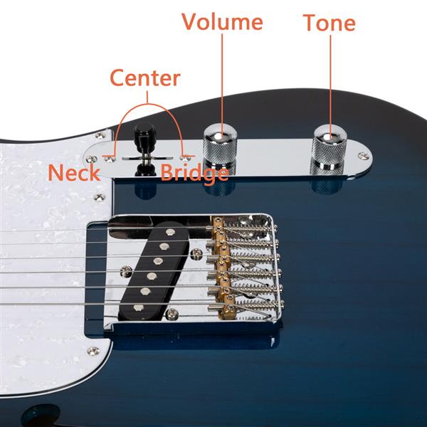 【AM不售卖】GTL 半空心双-单拾音器 玫瑰木指板 化蓝色-白护板 S101 TL电吉他-22