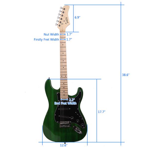 【AM不售卖】GST 单-单-单拾音器 枫木指板 绿色-黑护板 S102 ST电吉他-17