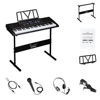 【AM不售卖】GEP-102 61键 黑色 教学多功能 电子琴+支架套装