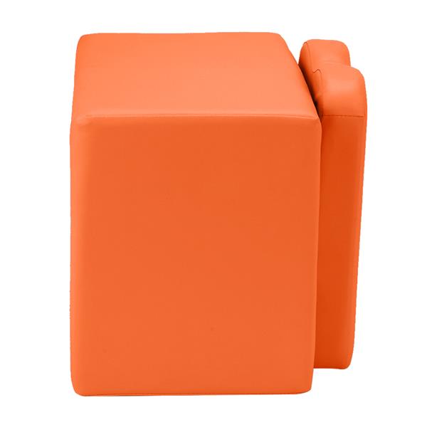 N101 1set 单人二合一 美标PU 49*32*39cm 长方形 橙色 现代 一岁以上儿童 儿童沙发-4