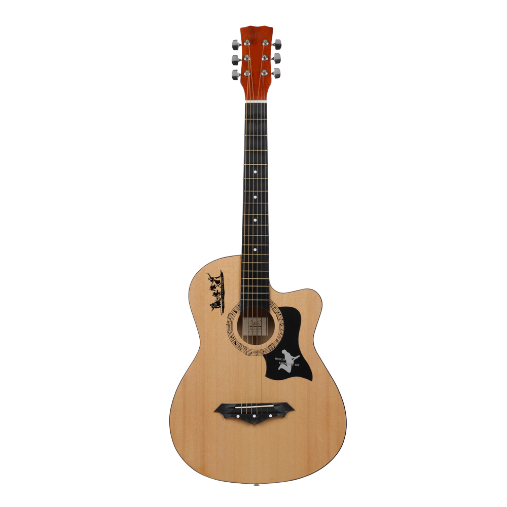 [Do Not Sell on Amazon]Glarry GT507 38 inch Spruce Guitar with Bag & Strap & Guitar Pick & LCD Mixer & Guard Plate & String Burlywood