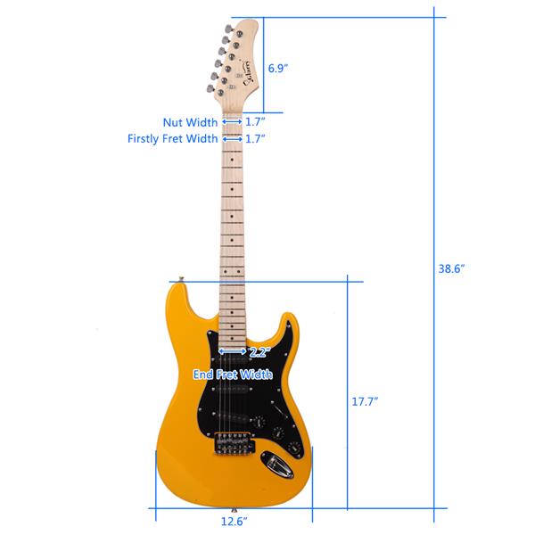 【AM不售卖】GST 单-单-单拾音器 枫木指板 橘黄色-黑护板 S102 ST电吉他-15