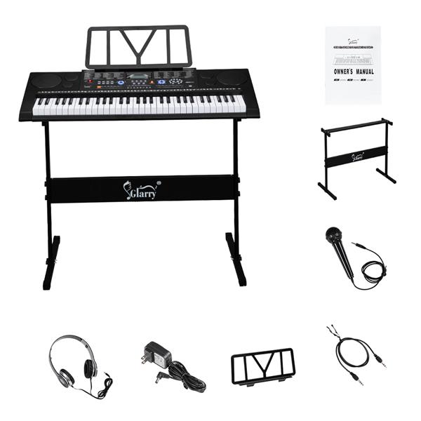 【AM不售卖】GEP-102 61键 黑色 教学多功能 电子琴+支架套装-2
