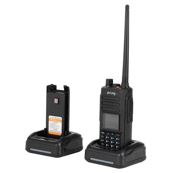 pofung 美规 DMR-1702 5W 2200mAh 彩屏UV双段带GPS分体充可拆天线 成人 数字对讲机-4