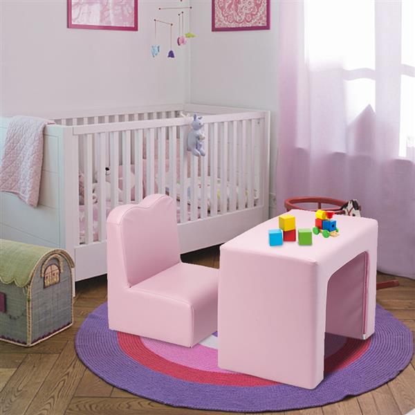 N101 1set 单人二合一 美标PU 49*32*39cm 长方形 粉色 现代 一岁以上儿童 儿童沙发-11