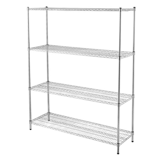 4层 铁 150*45*180cm 银色 N001 可自由调节层间距 家用金属层架-1