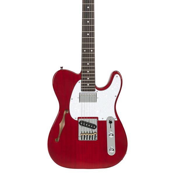 【AM不售卖】GTL 半空心双-单拾音器 玫瑰木指板 透明酒红-白护板 S101 TL电吉他-10
